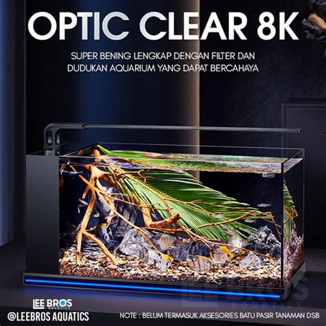 Jual Aquarium Optic Clear 8K Size 40cm 60cm Complete Filter LED