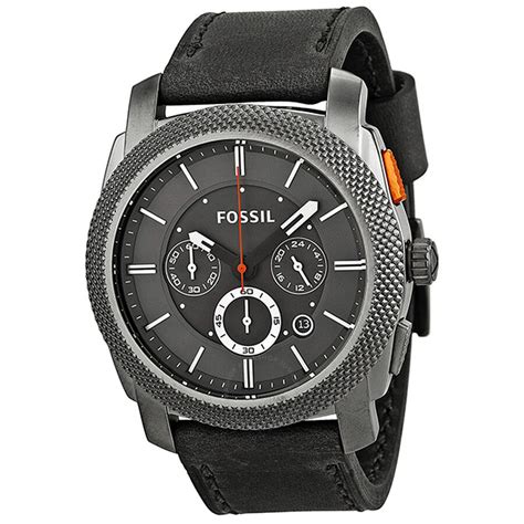 Fossil Machine Chronograph Gunmetal Tone Stainless Steel Mens Watch Fs4777 Machine Fossil