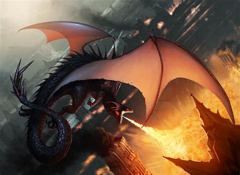 dragon attack  edsfox  deviantart fantasy dragon dragon pictures