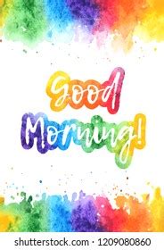 Good Morning Rainbow Watercolor Splash Vector Image Vectorielle De