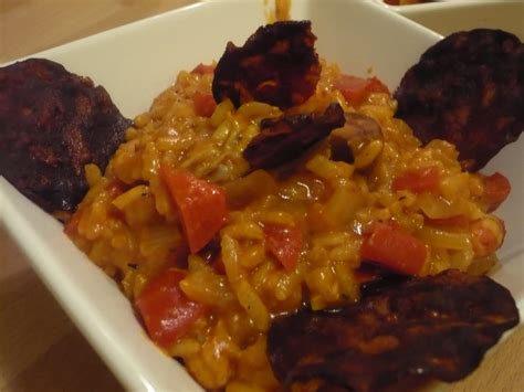 Celle Qui Cuisinait Ou Le Plaisir De Cuisiner Risotto Chorizo Crevisses