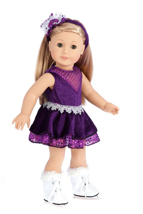 Ice Skating Queen Clothes For 18 Inch American Girl Doll Leotard