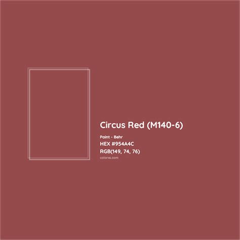 Behr Circus Red M140 6 Paint Color Codes Similar Paints And Colors