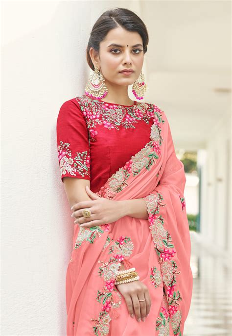 Pink Georgette Festival Wear Saree 9502
