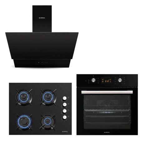 Kumtel Luxell Black Glass Digital Touch Built In Set Prog Oven