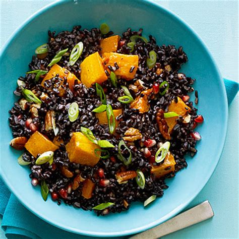 Black Rice Salad & Butternut Squash & Pomegranate Seeds Recipe – Sunset ...