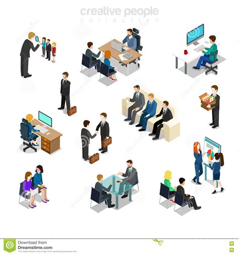 Isometric Flat Business People Office 3d Vector Stock Vector Illustration Of Icon Analytic