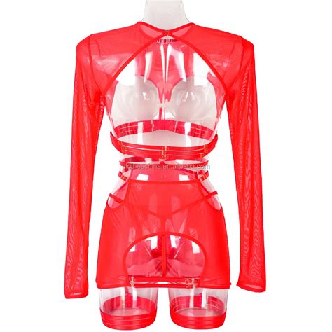 Chuangerm Oem New Fashion Wholesale Sexy Lingerie Sets Erotic Mesh Hollow Out Straps With
