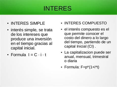 Interes Simple E Interes Compuesto