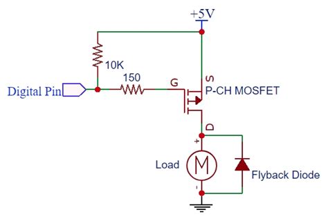 N Channel Mosfet Motor Control Schematic