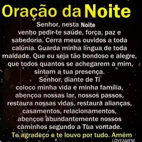 Mensagem Com Oração Da Noite Receba Esta Linda Oração Para Abençoar