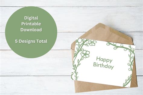 Printable Birthday Card, Printable Thank You Card, Printable Blank ...