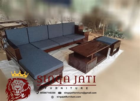 Jual Kursi Sofa Sudut Kayu Jati Mewah Modern Minimalis Terbaru