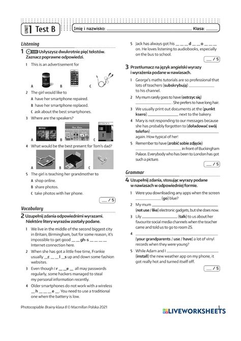 Brainly Test J Zyk Angielski Studocu