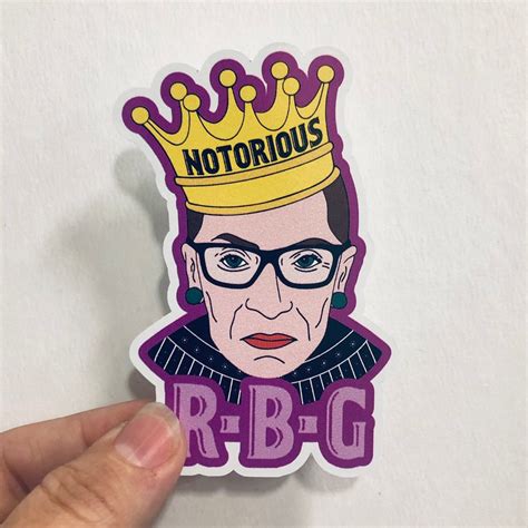 Notorious Rbg Crown Ruth Bader Ginsburg Vinyl Sticker Etsy