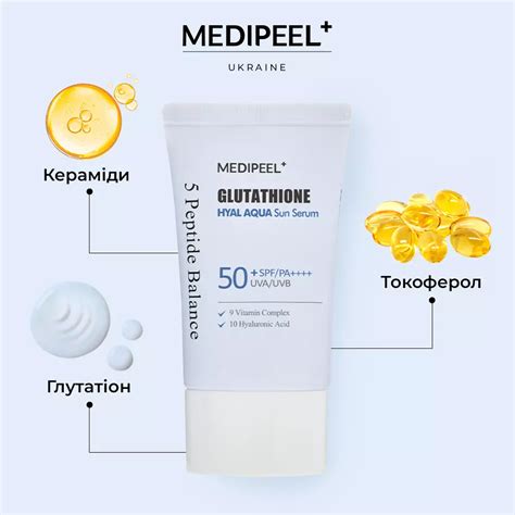 Medi-Peel Glutathione Hyal Aqua Sun Serum SPF50+ PA++++: догляд і захист