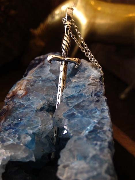 Sterling Silver Sword In The Stone Excalibur Pendant Necklace