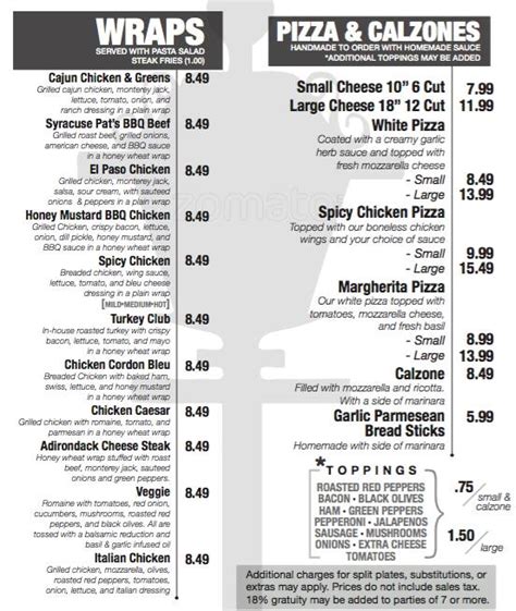 Menu at Hill Street Cafe, Albany