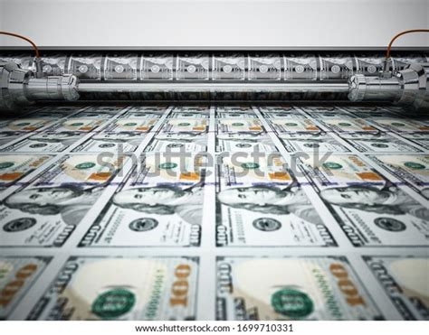 Money Printing Machine Printing 100 Dollar Stock Illustration 1699710331