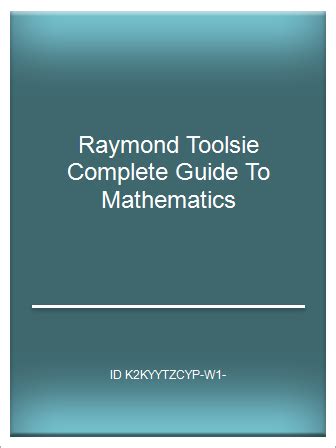 List P D F Raymond Toolsie Complete Guide To Mathematics Telegraph