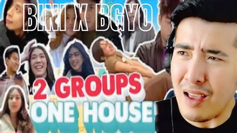 REACTION 2 GROUPS ONE HOUSE BINI X BGYO USA ADVENTURE FULL