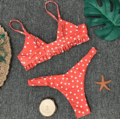 Burst Dot Printing Sexy Heyebianbijini Split Bikini On Luulla