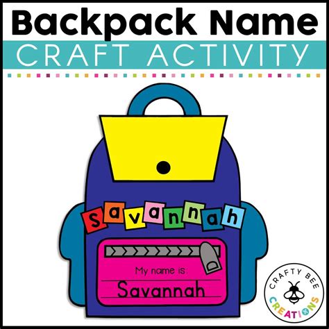 Backpack Name Craft Activity - Crafty Bee Creations