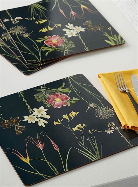 Dried Flower Laminated Cork Place Mats Set Of Simons Maison Hard