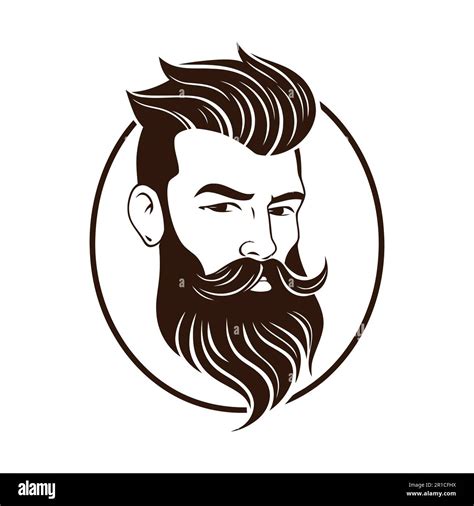 Barbershop Logo Design For Mens Barbershop Man With Beard Vector