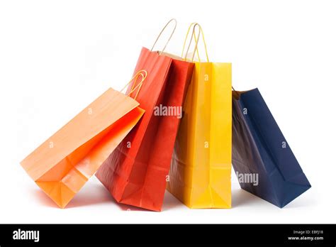 Several Color Paper Bags On White Background Stock Photo Alamy