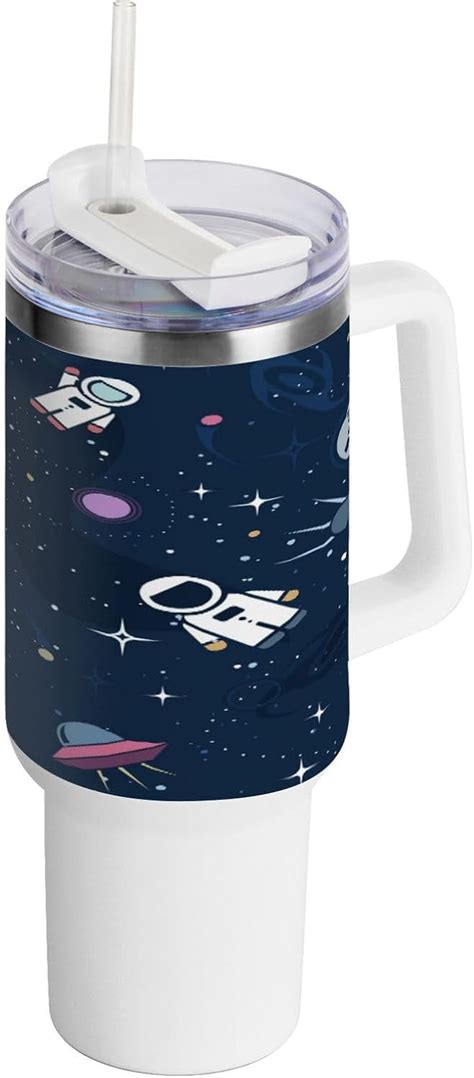 Skysonic 40oz Cute Spaceship Rocket Tumbler With Lid And Straw Travel