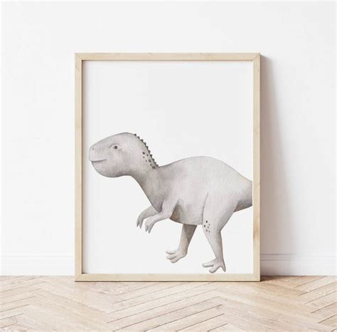 Quadro Infantil Decoração Quarto de Menino Dinossauro Cinza