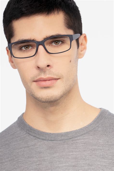 Apollo Rectangle Matte Navy Glasses For Men Eyebuydirect