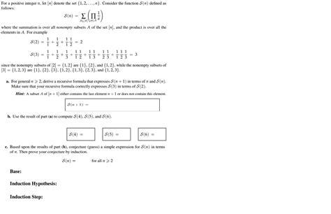 Solved For A Positive Integer N Let N Denote The Set 1