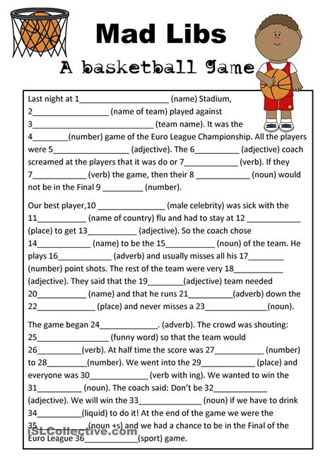 Mad Libs Worksheets For Kids