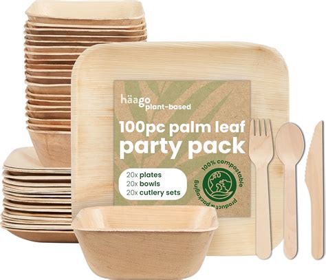 Amazon Haago Pack Palm Leaf Plates Party Tableware For