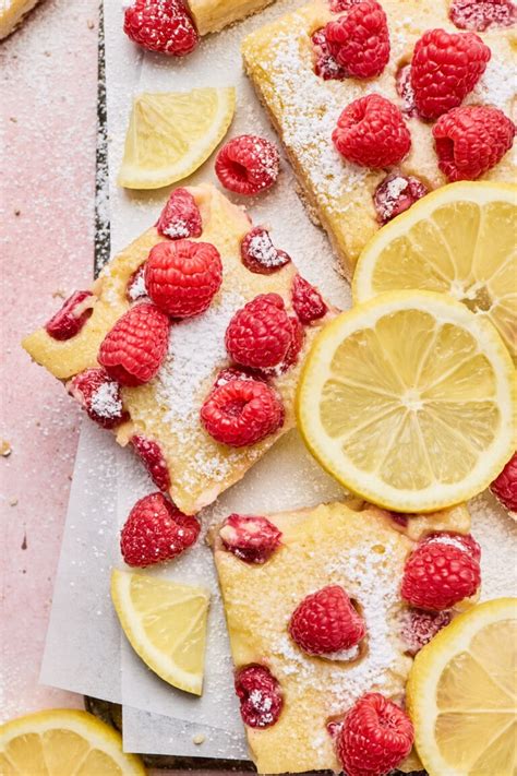 Zesty Raspberry Lemon Bars Recipe Gluten Free Healthy Little Peach