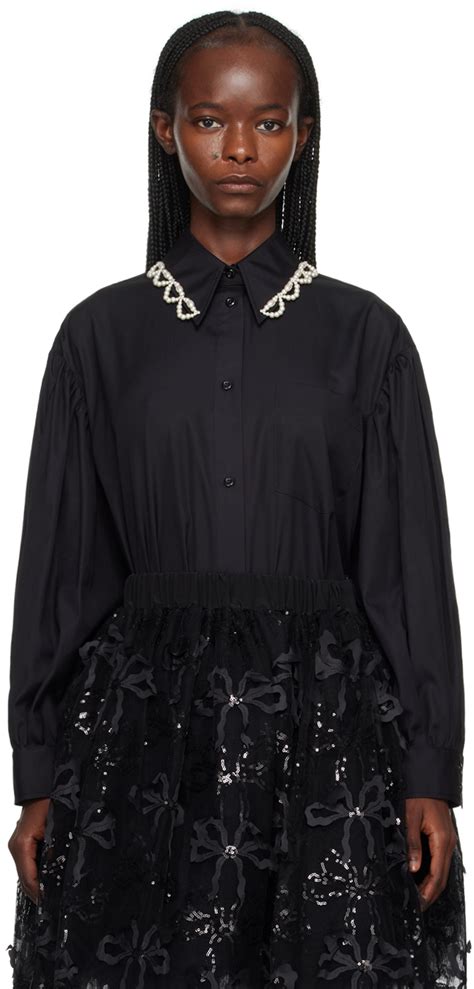 Black Classic Puff Sleeve Shirt By Simone Rocha On Sale