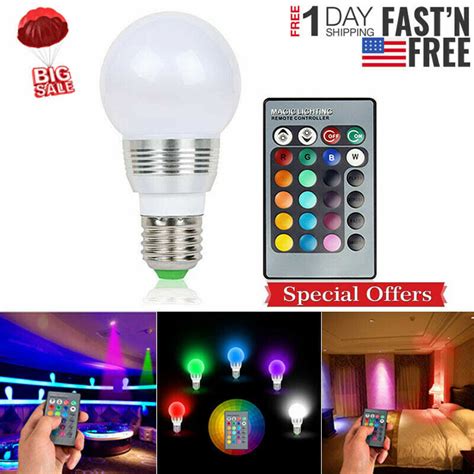 16 Color Changing Magic Light E27 3W RGB LED Lamp Bulb Wireless