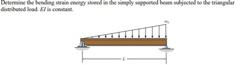 Solved Determine The Bending Strain Energy Stored In The Chegg