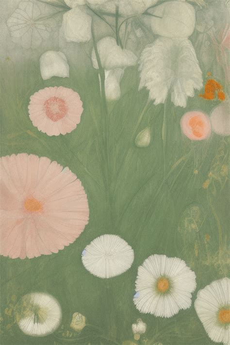 Hilma Af Klint Realism Flowers In A Meadow · Creative Fabrica