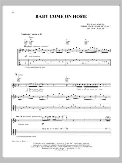 Baby Come On Home by Led Zeppelin - Guitar Tab - Guitar Instructor