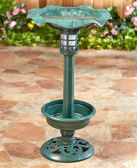 Solar Powered Leaf Shaped Bird Watch Bath Feeder With Flowers Planter