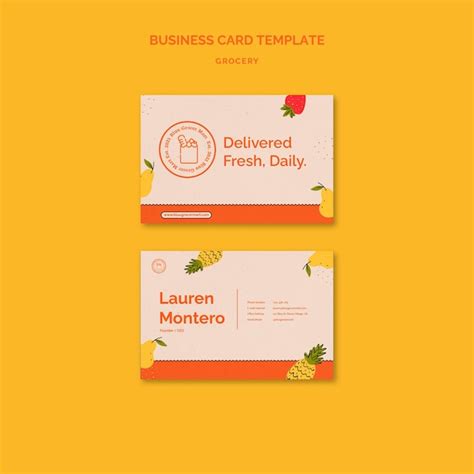 Free Psd Grocery Delivery Service Business Card Template