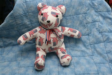 American Flag Stuff Teddy Bear With The Flag In The Shape Of Etsy