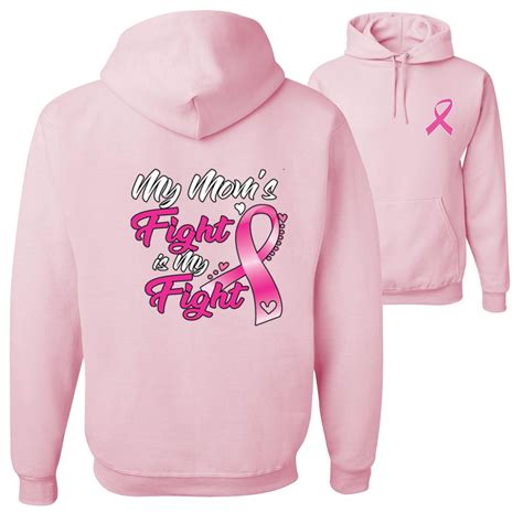 My Moms Fight Is My Fight Pink Ribbon Breast Cancer Awareness Front