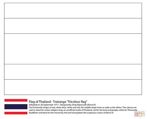 Flag Of Thailand Coloring Page From Asian Flags Category Select From