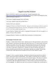 Adaptedlessonplan Docx Adapted Lesson Plan Worksheet Due To Covid