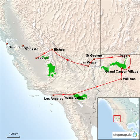 Stepmap Rundreise Usa Landkarte F R Usa