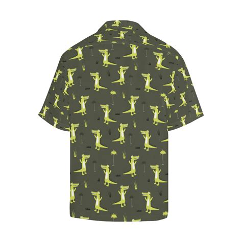 Alligator Pattern Print Design 05 Mens Hawaiian Shirt Jorjune